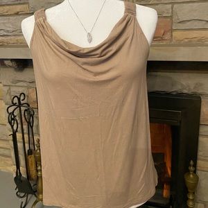 Ann Taylor sleeveless khaki blouse tank top